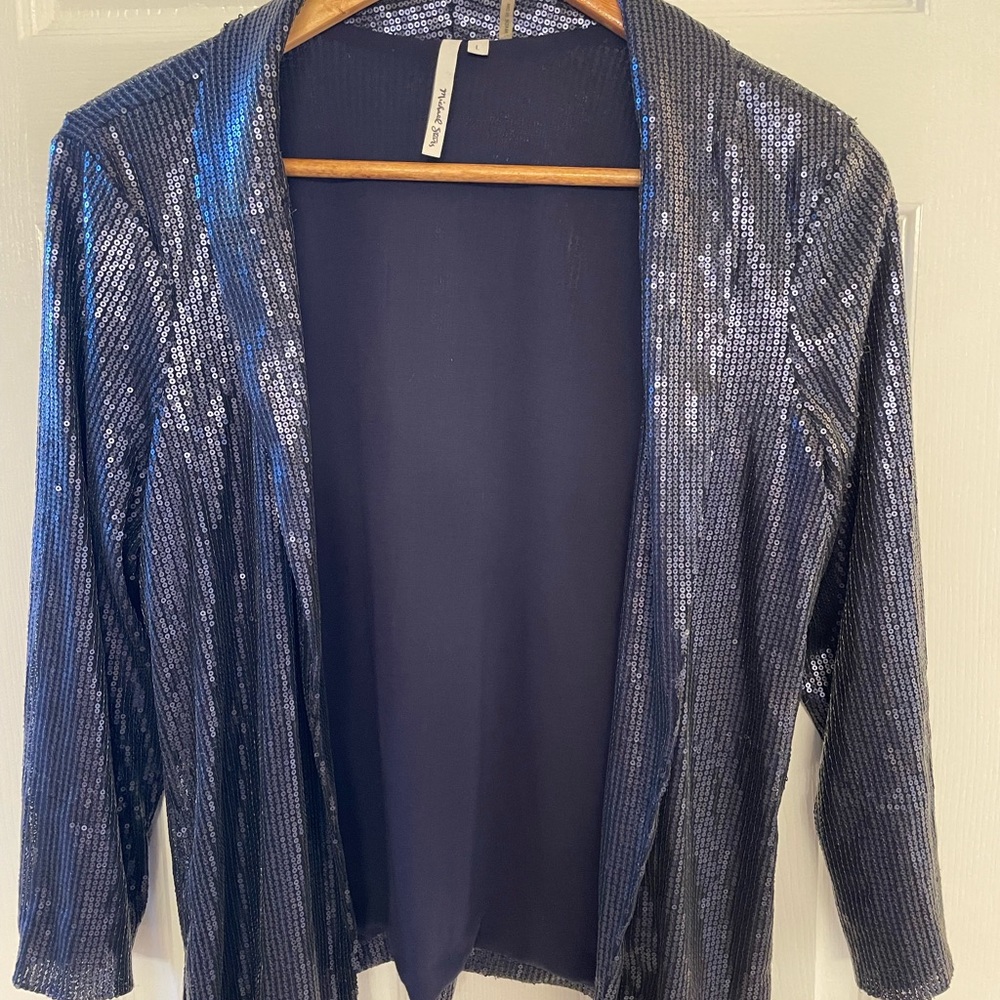 Michael Stars Blue Sequin Blazer